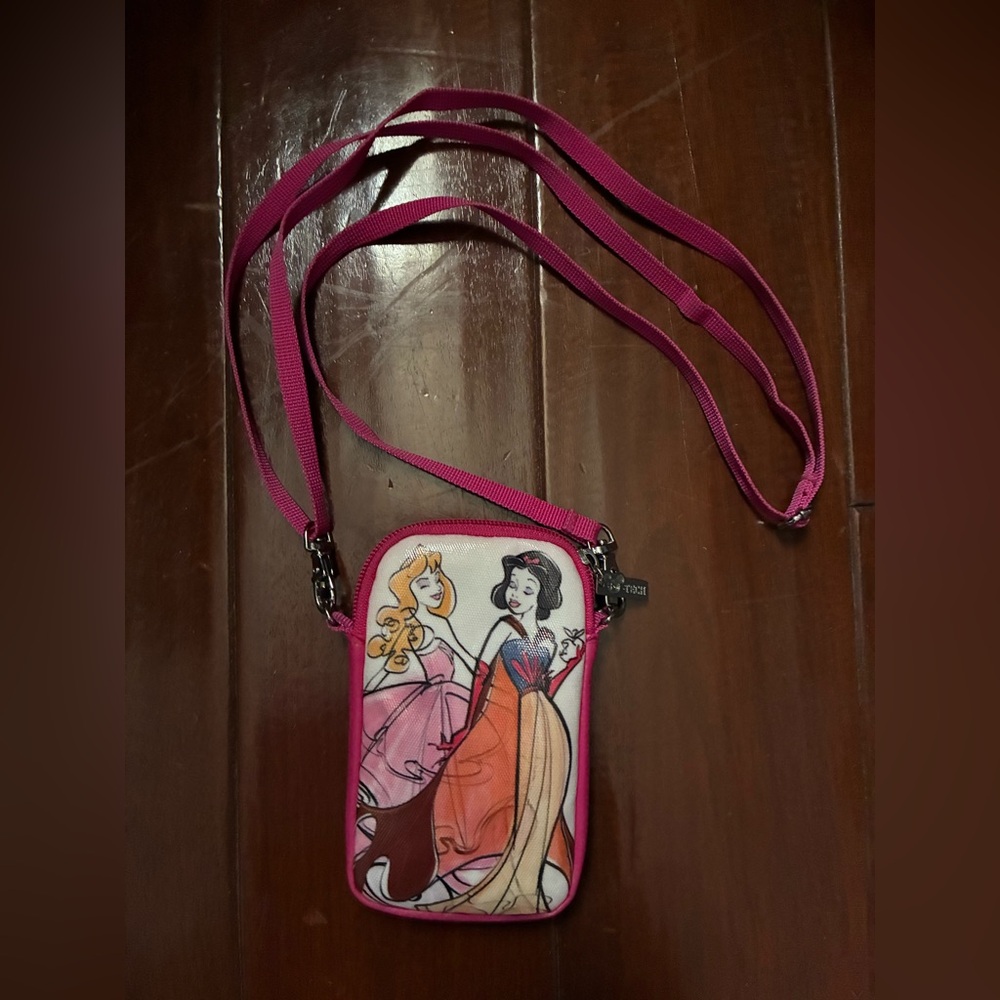 Disney Princess Pink/Black Crossbody Tech/cell Phone Bag. Lightly used.